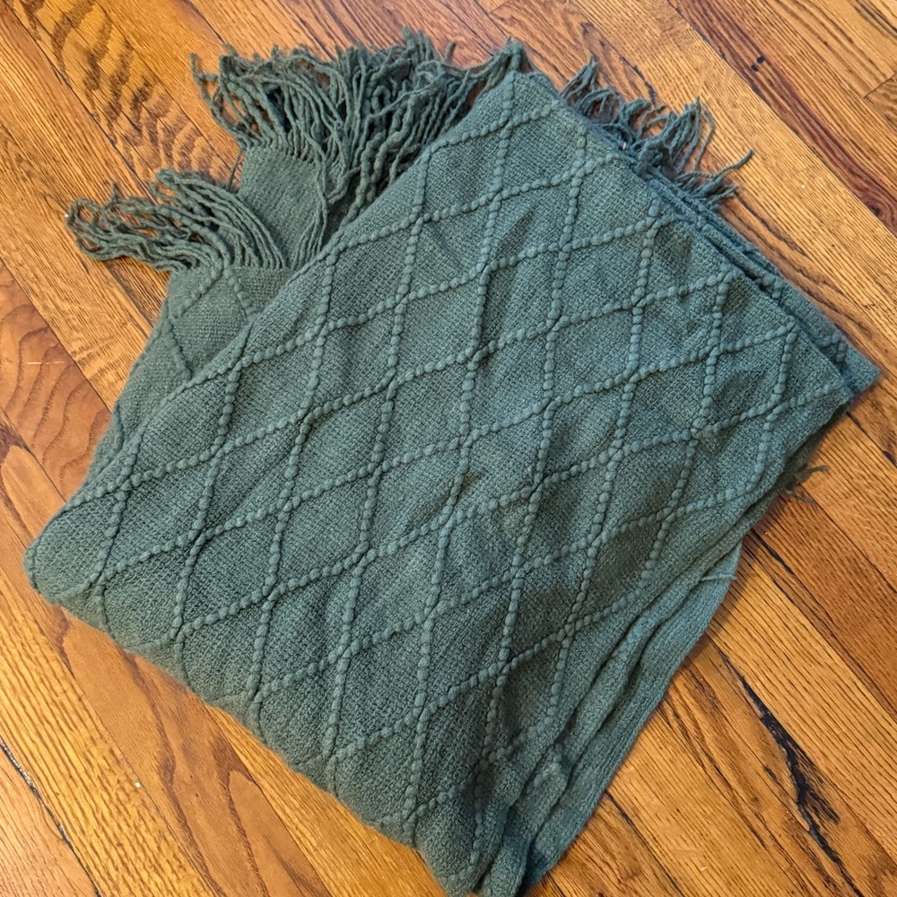 Olive Green Throw Blanket - Picture 2 of 5